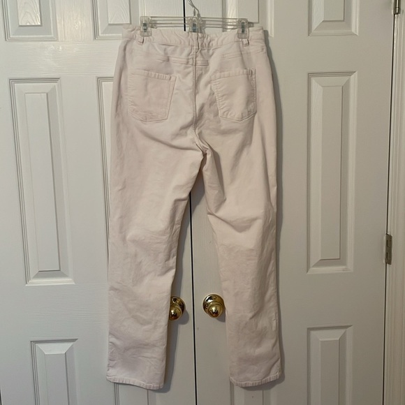 Coldwater Creek Corduroy Pants Size 12 Winter White Cotton 1% Spandex Zip EUC - Picture 3 of 9